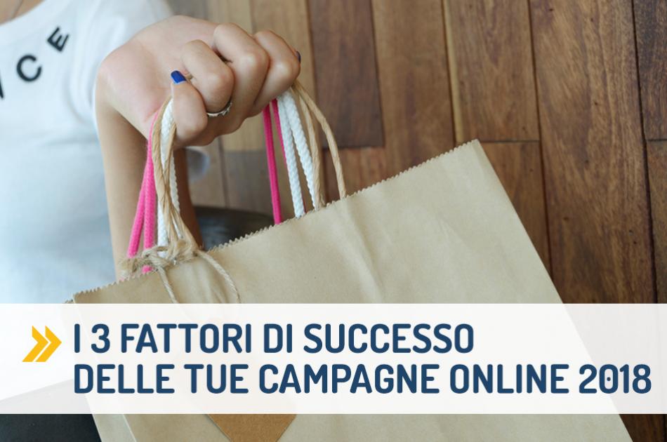 I 3 fattori di successo delle tue campagne online 2018